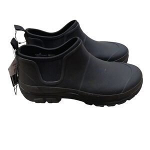 Staheekum Mens Waterproof Rain Ankle Boot Lined Slip Resistant Black 12 & 13